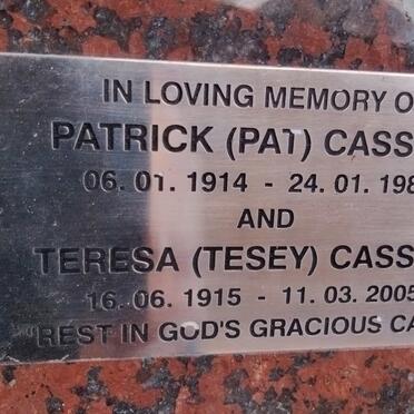 CASSIDY Patrick 1914-1987 & Teresa 1915-2005
