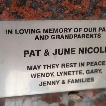 NICOLL Pat :: NICOLL June