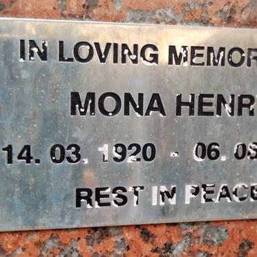 HENRY Mona 1920-2001