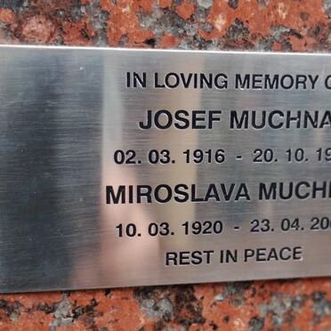 MUCHNA Josef 1916-1993 & Miroslava 1920-2004