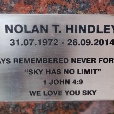 HINDLEY Nolan T. 1972-2014