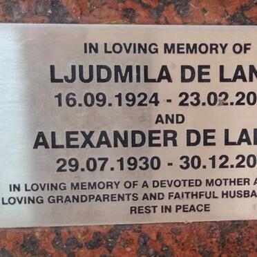 LANGE Alexander, de 1930-2016 & Ljudmila 1924-2016