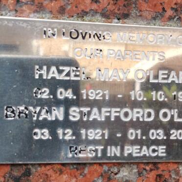 O'LEARY Bryan Stafford 1921-2000 & Hazel May 1921-1979