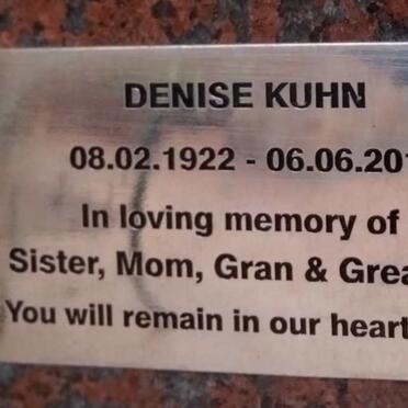 KUHN Denise 1922-2010