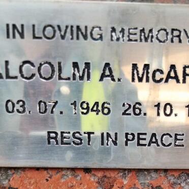 MCARTHUR Malcolm A. 1946-1998