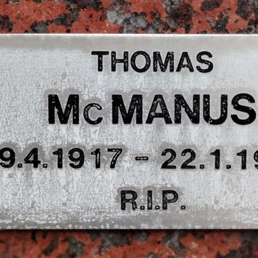 MCMANUS Thomas 1917-1991
