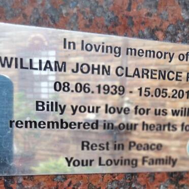 PARKER William John Clarence 1939-2012