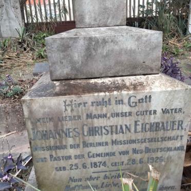 EICHBAUER Johannes Christian 1874-1926 &amp; Martha Louise 1875-1947