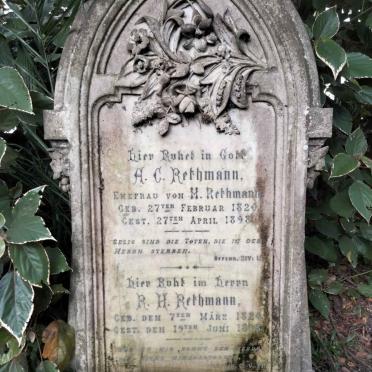 RETHMANN R.H. 1826-1898 &amp; A.C. 1820-1898