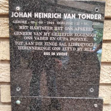 TONDER Johan Heinrich, van 1944-2007