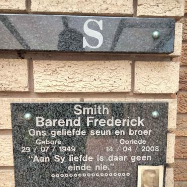 SMITH Barend Frederick 1949-2008