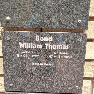 BOND William Thomas 1929-2010