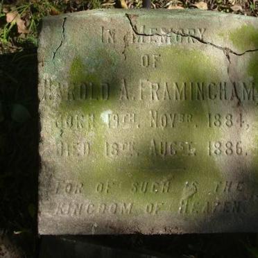 FRAMINGHAM Harold H. 1884-1886