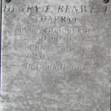 BENWELL Henry F. 1920-2001