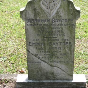 BAYTOPP Abraham 1839-1919 &amp; Emma BOYCE 1842-1920