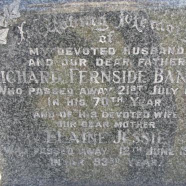 BANGAY Richard Fernside 1887-1957 &amp; Elaine Jessie 1890-1983
