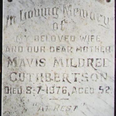 CUTHBERTSON Mavis Mildred 1924-1976