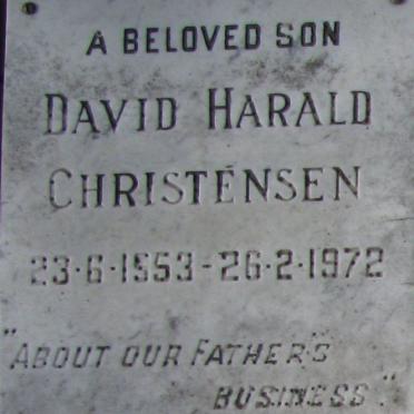 CHRISTENSEN David Harald 1953-1972