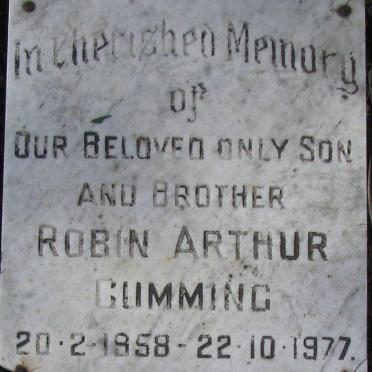 CUMMING Robin Arthur 1958-1977