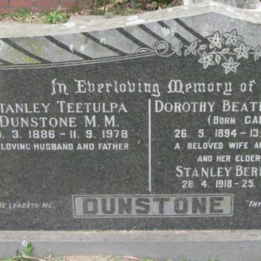 DUNSTONE Stanley Teetulpa 1886-1978 &amp; Dorothy Beatrice May GALE 1894-1966 :: DUNSTONE Stanley Bernafay  1918-1941