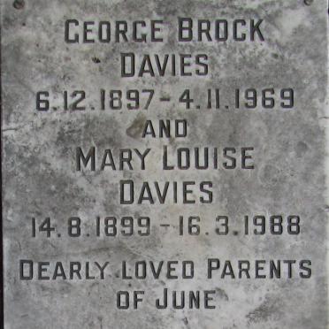 DAVIES George Brock 1897-1969 &amp; Mary Louise 1899-1988