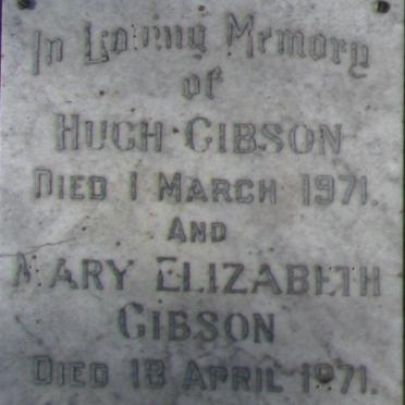 GIBSON Hugh -1971 &amp; Mary Elizabeth -1971