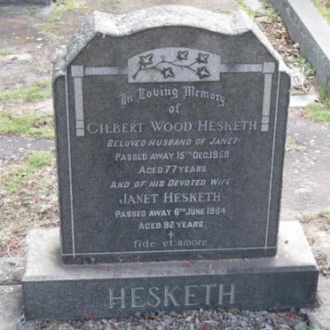 HESKETH Gilbert Wood 1882-1959 &amp; Janet 1882-1964
