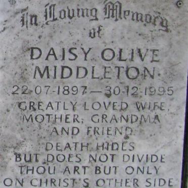 MIDDLETON Daisy Olive 1897-1995