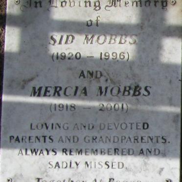 MOBBS Sid 1920-1996 &amp; Mercia 1918-2001
