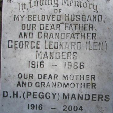MANDERS George Leonard 1916-1986 &amp; D.H. 1916-2004