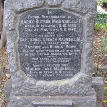 MAUNSELL Harry Butson 1865-1942 &amp; Miriam Jane 1868-1959