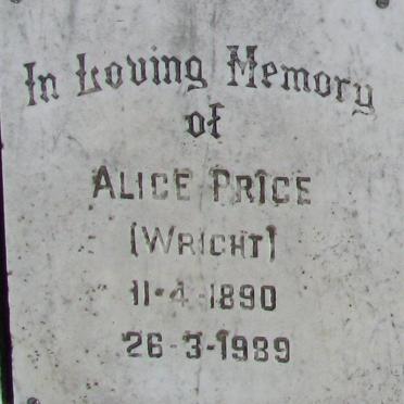 PRICE Alice nee WRIGHT 1890-1989