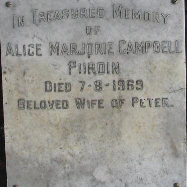 PURDIN Alice Marjorie Campbell  -1969