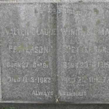 PETERSEN Walter Claude -1962 &amp; Winnifred May 1915-1977