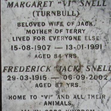SNELL Frederick 1915-2002 &amp; Margaret TURNBULL 1907-1991