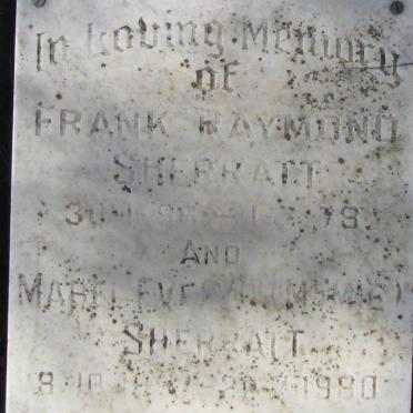 SHERRATT Frank Raymond 1896-1978 &amp; Mabel Evelyn -1980