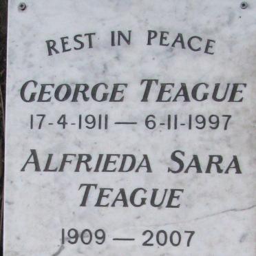TEAGUE George 1911-1997 &amp; Alfrieda Sara 1909-2007