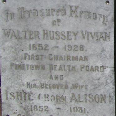 VIVIAN  Walter Hussey 1852-1928 &amp; Ishie ALISON 1852-1931