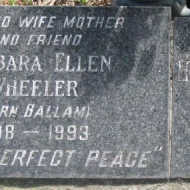 WHEELER Harold McEvoy -1958 &amp; Barbara Ellen BALLAM 1908-1993