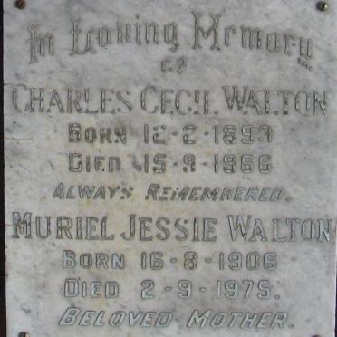 WALTON Charles Cecil 1893-1966 &amp; Muriel Jessie 1906-1975