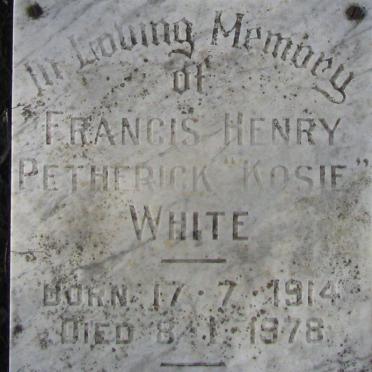 WHITE Francis Henry Petherick 1914-1978