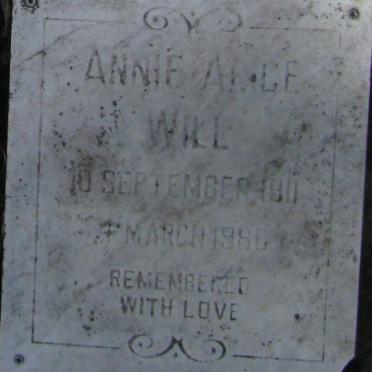WILL Annie Alice 1911-1988