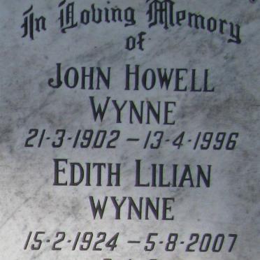 WYNNE John Howell 1902-1996 &amp; Edith Lilian 1924-2007