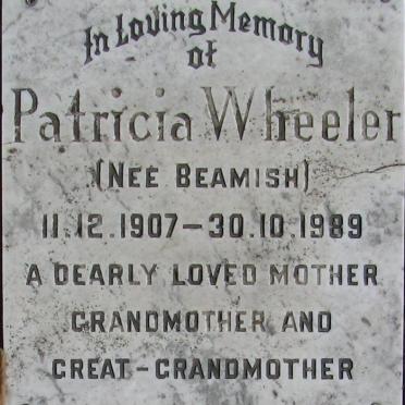 WHEELER Patricia nee BEAMISH 1907-1989