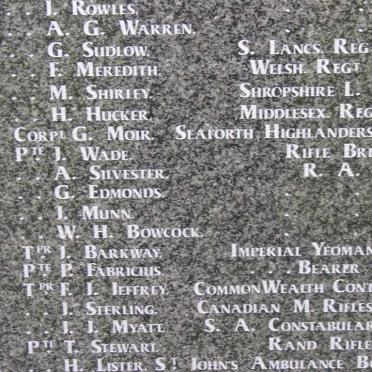1. Boer War Memorial Cross