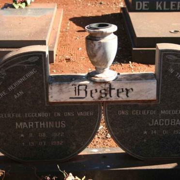 BESTER Marthinus 1922-1992 &amp; Jacoba 1924-