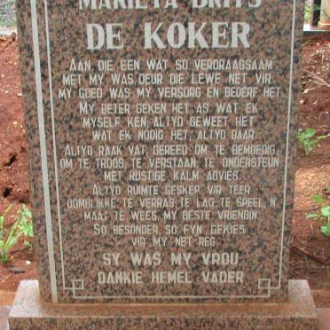 KOKER Marieta Brits, de