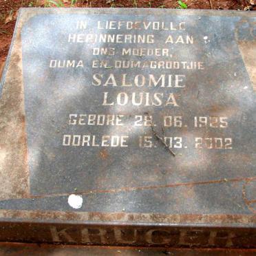 KRUGER Salomie Louisa 1925-2002