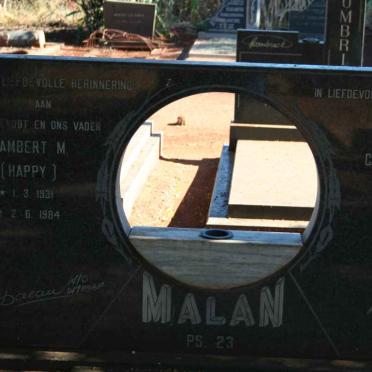 MALAN Lambert M. 1931-1984 &amp; Catharina S.M. 1936-