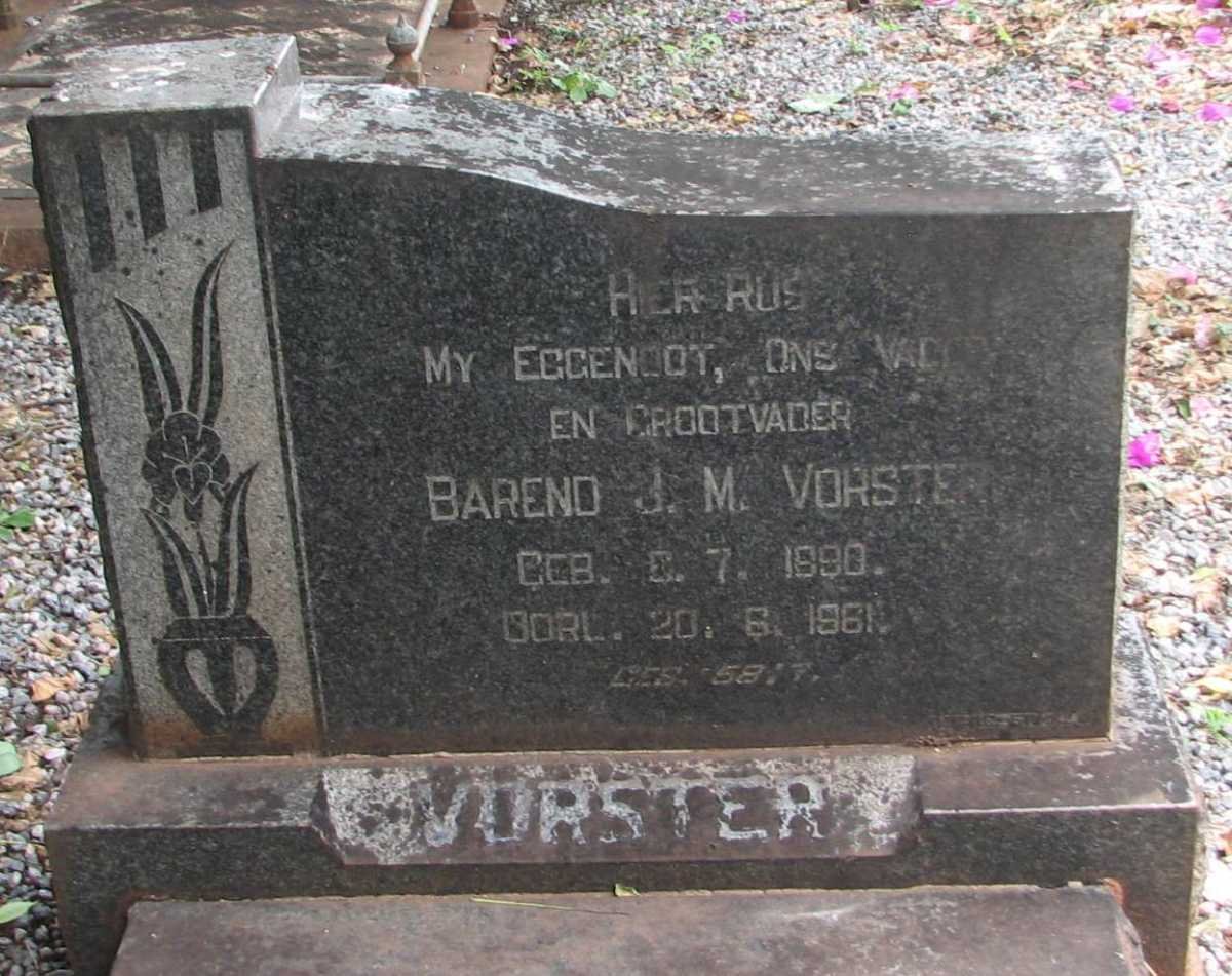 VORSTER Barend J.M. 1890-1961